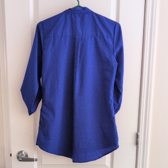 Blue Button-Up Blouse - Picture 3 of 3